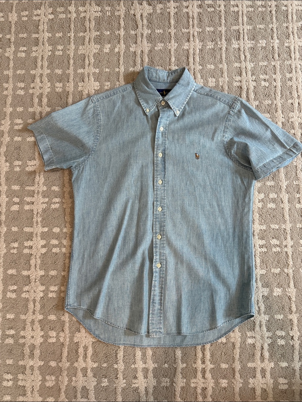 Ralph Lauren Light Blue Short-Sleeve Button-Down Shirt